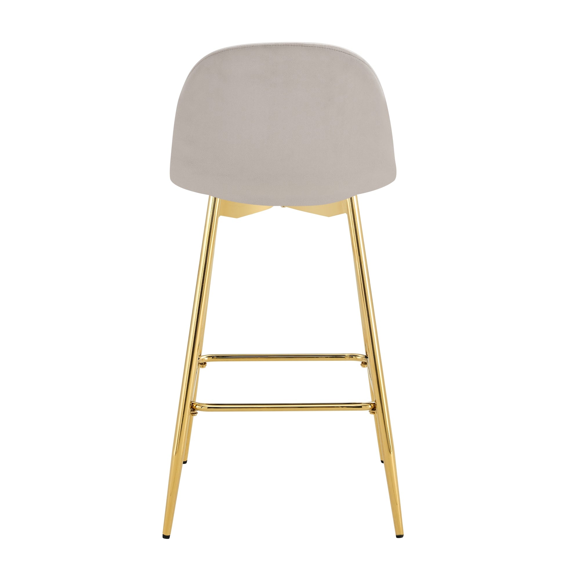 TABOURET DE BAR SCANDINAVE PIED GOLD VELOURS TAUPE