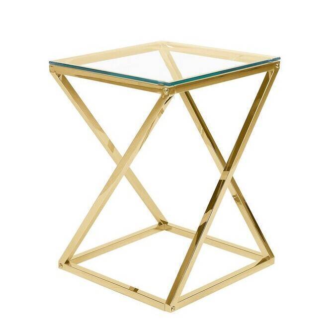 GUERIDON BEVERLY GOLD TRANSPARENT 40x40x55 cm