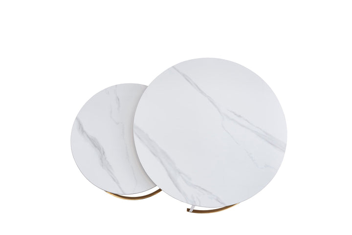 TABLE BASSE GIGOGNE GOLD CERAMIQUE 80x45cm+60x38cm