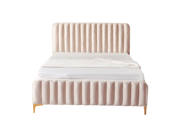 Lit 2 places 140x190 cm FAYE design velours sommier inclus