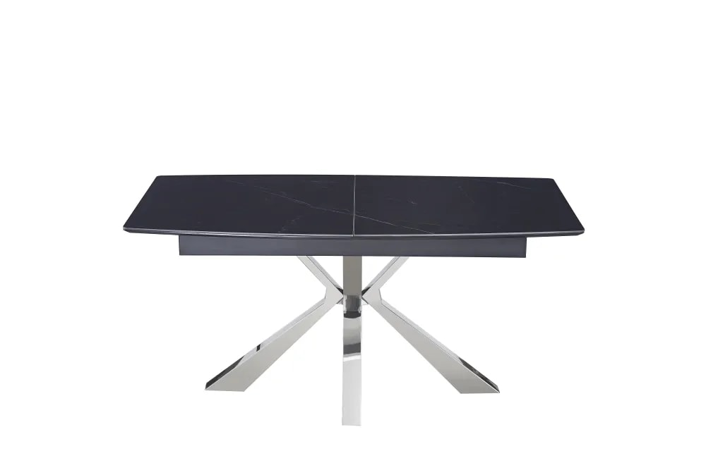 Table extensible BIANCA Chrome plateau Céramique
