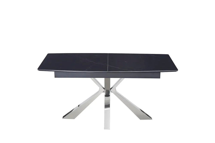 Table extensible BIANCA Chrome plateau Céramique
