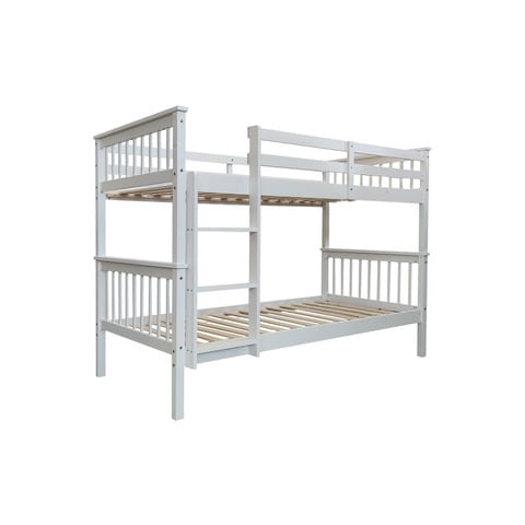 LIT BATNA EN BOIS 1+1 BLANC 90x190 cm