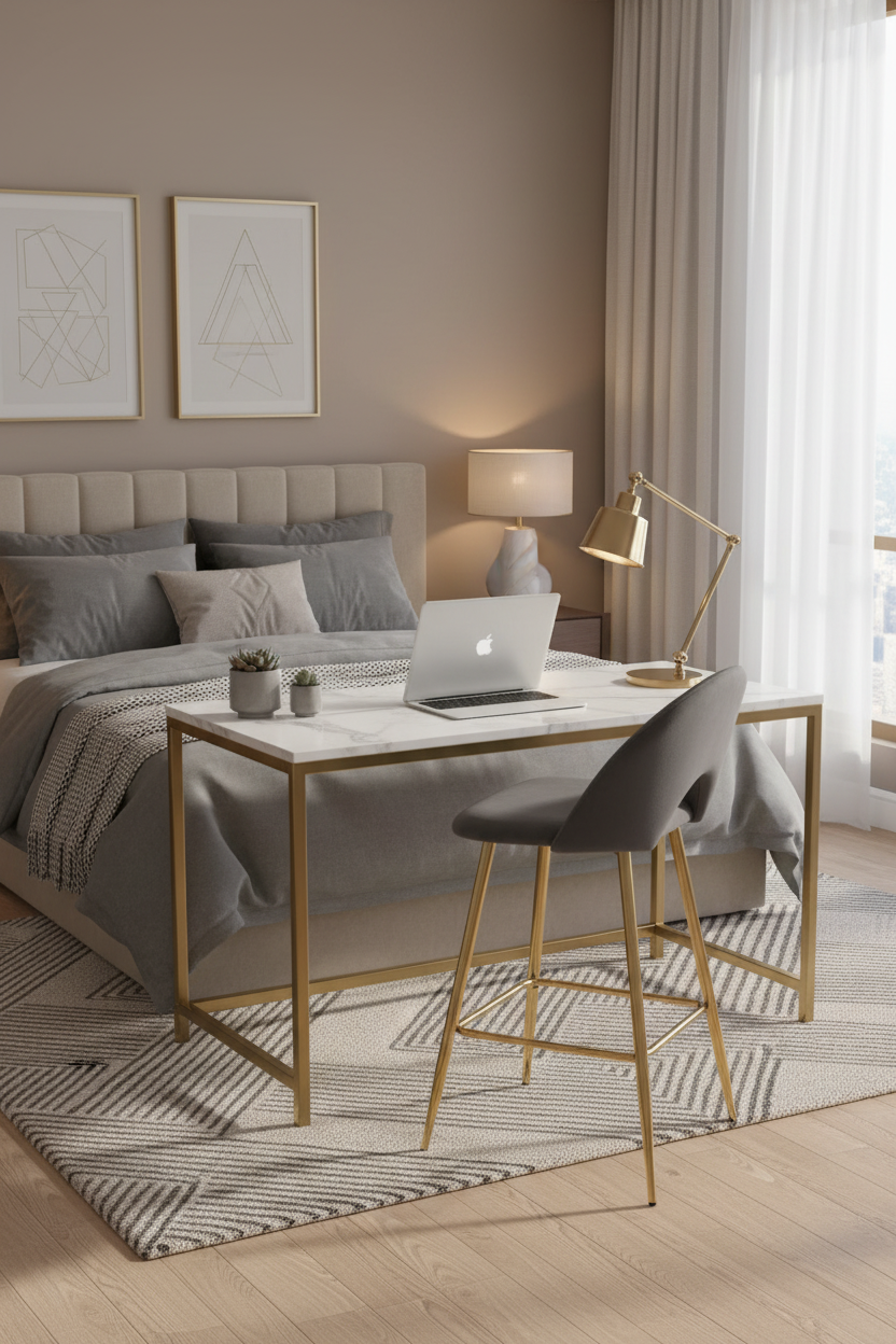 TABOURET DE BAR TEDDY PIED GOLD VELOURS ANTHRACITE