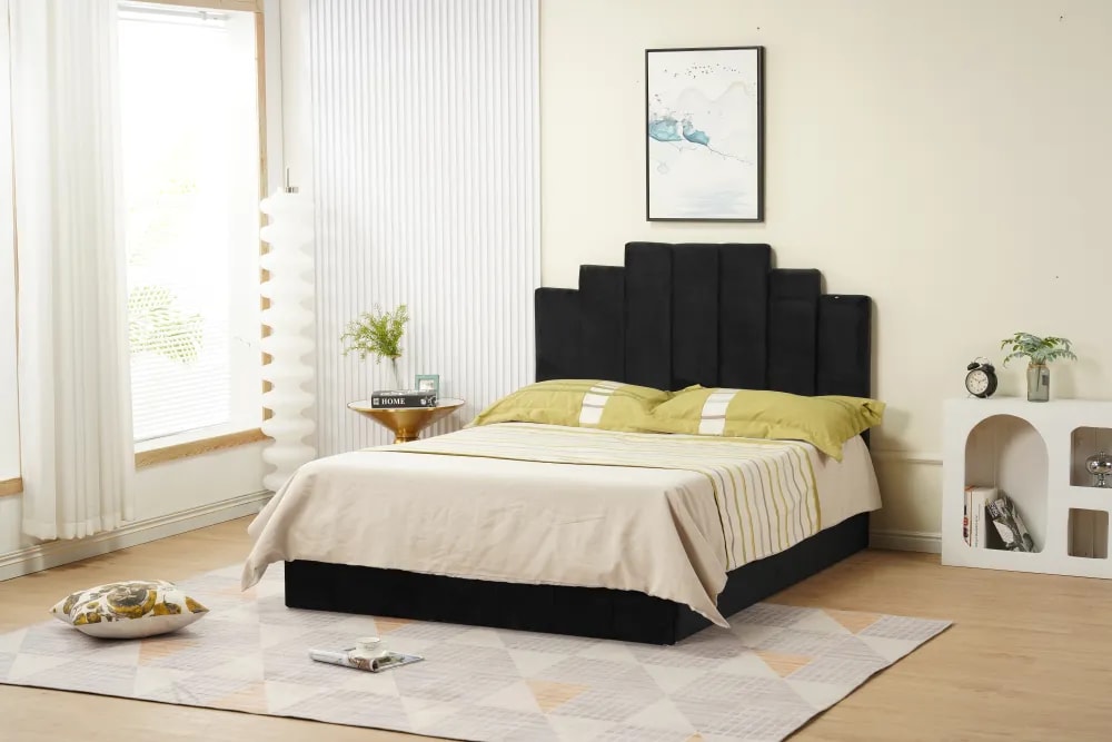 Cadre de lit PIANO velours 140x190cm