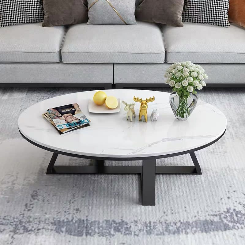 TABLE BASSE GAMMA METAL PIERRE MARBRE 120 x 60 x 45 CM
