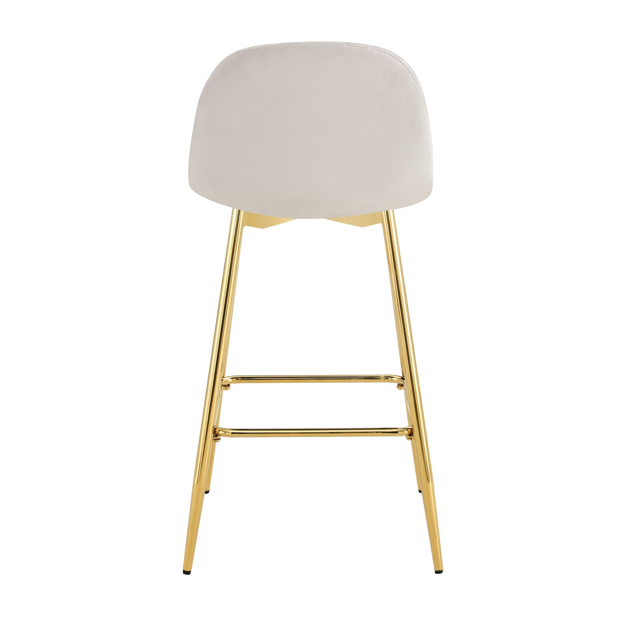 TABOURET DE BAR SCANDINAVE PIED GOLD VELOURS BEIGE