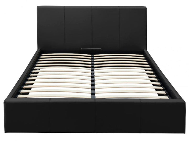 Lit coffre 2 places 160x200 cm BASTIEN simili cuir sommier inclus