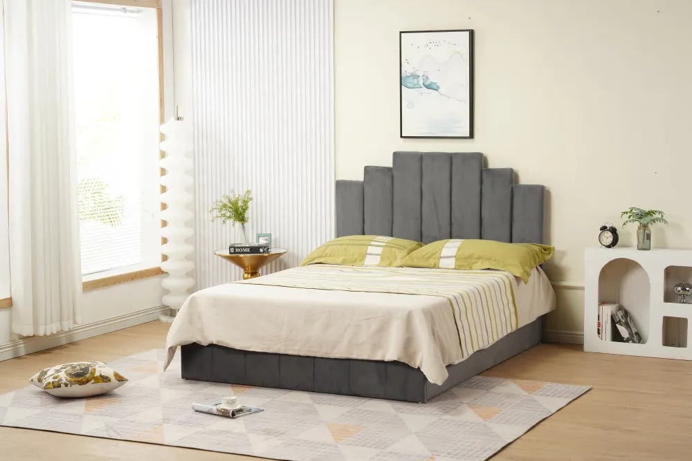 Cadre de lit PIANO velours 140x190cm