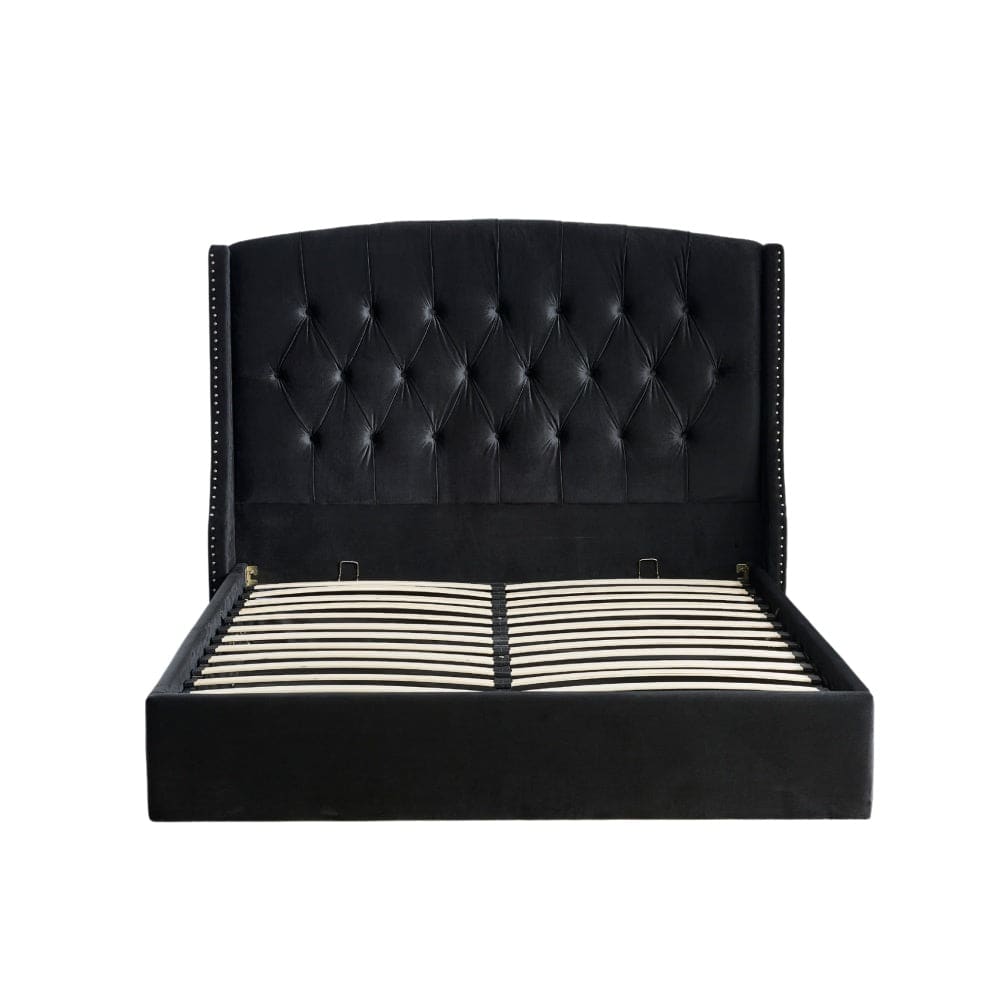 Lit Coffre 2 places 140x190 cm SULTAN velours sommier intégré