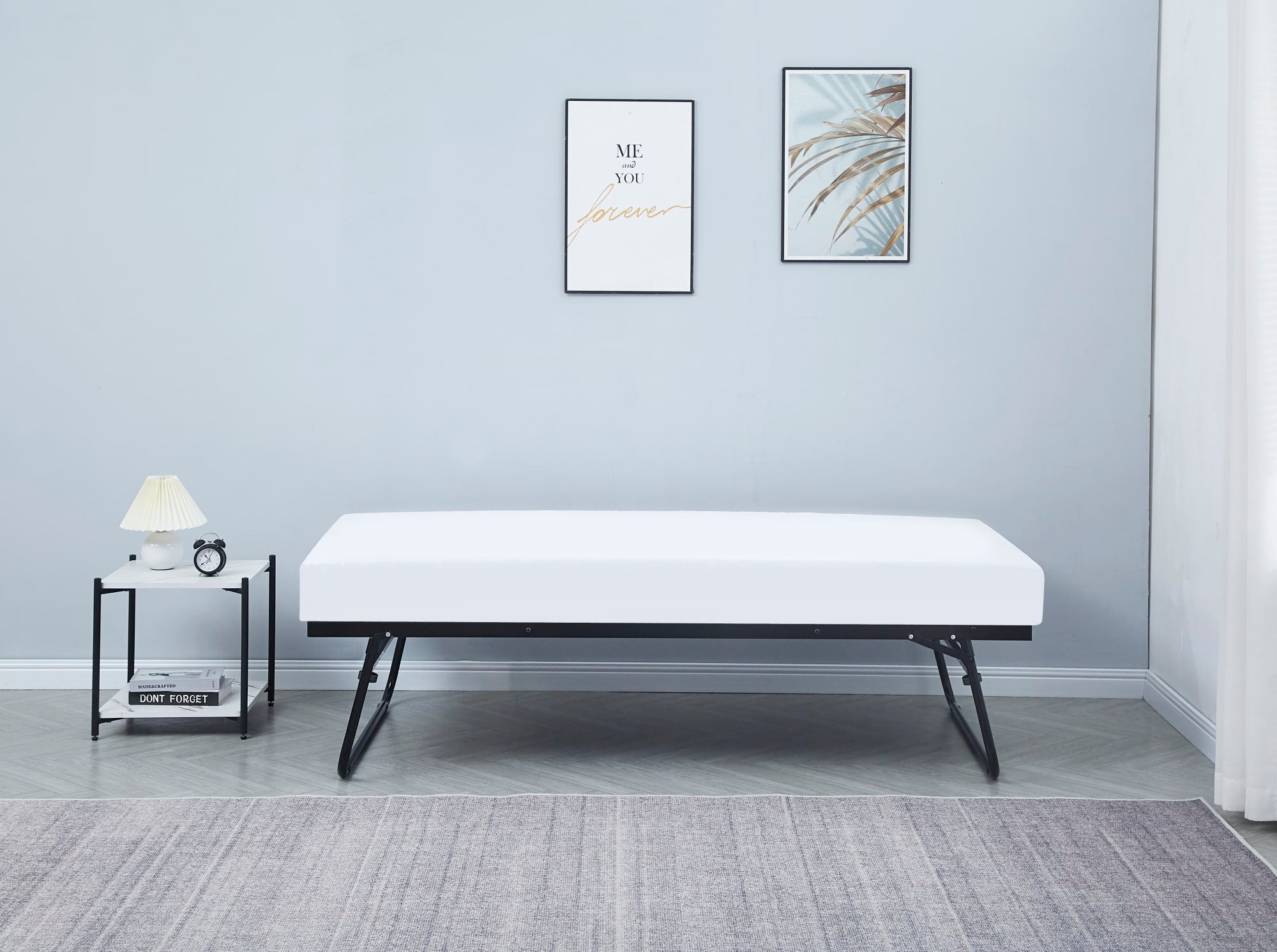 LIT GIGOGNE EN METAL NOIR 90x185cm