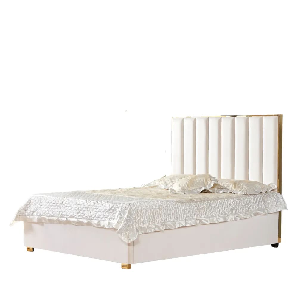 Lit 2 places 160x200 cm TONY velours sommier inclus