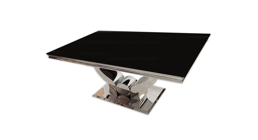 Table basse Trofy Chrome et plateau en verre 120x70 cm