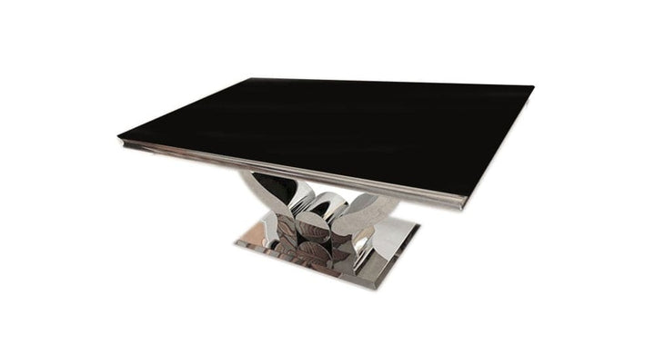 Table basse Trofy Chrome et plateau en verre 120x70 cm