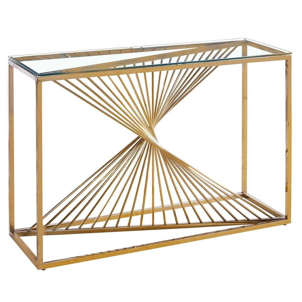 Console luxury BRITTANY en Verre Transparent 120x40x78 cm