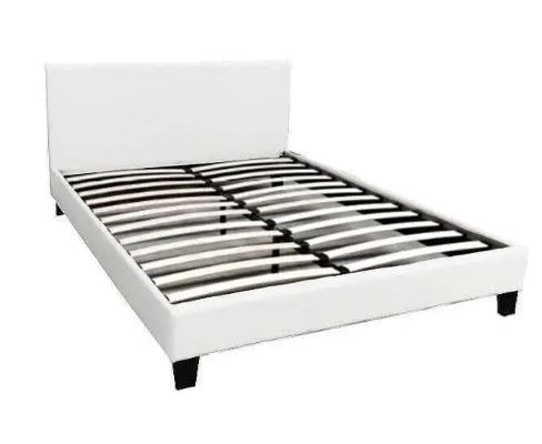 Lit 2 places 160x200 cm MELBOURNE simili cuir avec sommier intégré