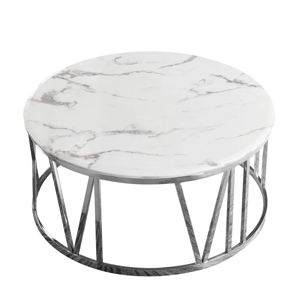 Table Basse ATMOS Chrome et plateau en verre