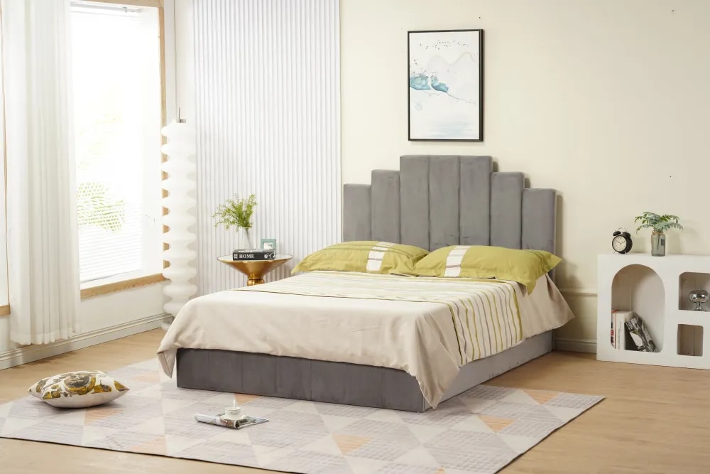 Cadre de lit PIANO velours 140x190cm