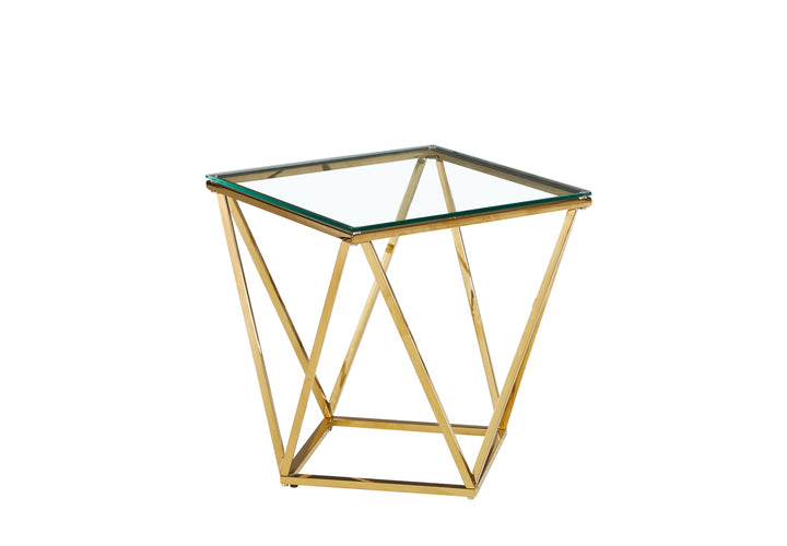 BOUT DE CANAPE ALINA GOLD TRANSPARENT  50X50 cm