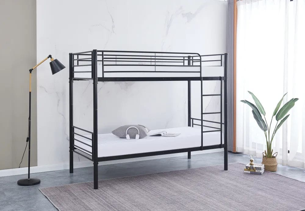 Pack : Lit superposé + Matelas compris Séparable métal LUNA 1+1 90x190 cm sommier inclus
