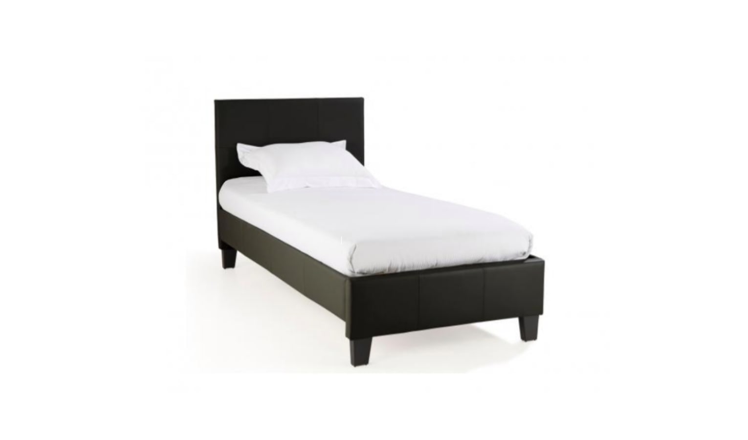 LIT MELBOURNE EN SIMILICUIR NOIR 90x190 cm