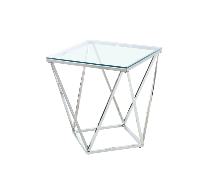 BOUT DE CANAPE ALINA CHROME TRANSPARENT 50x50 cm