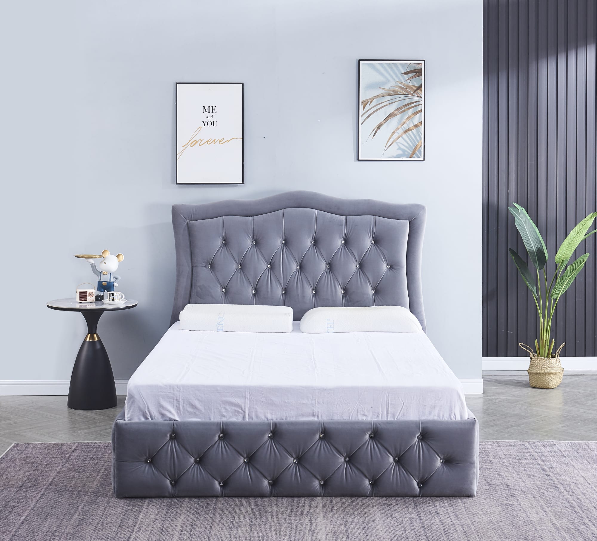 CADRE DE LIT TREND GRIS 160