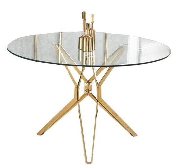 Table à manger Ronde ELECTRA  verre Transparent 120x75 cm 4 couverts