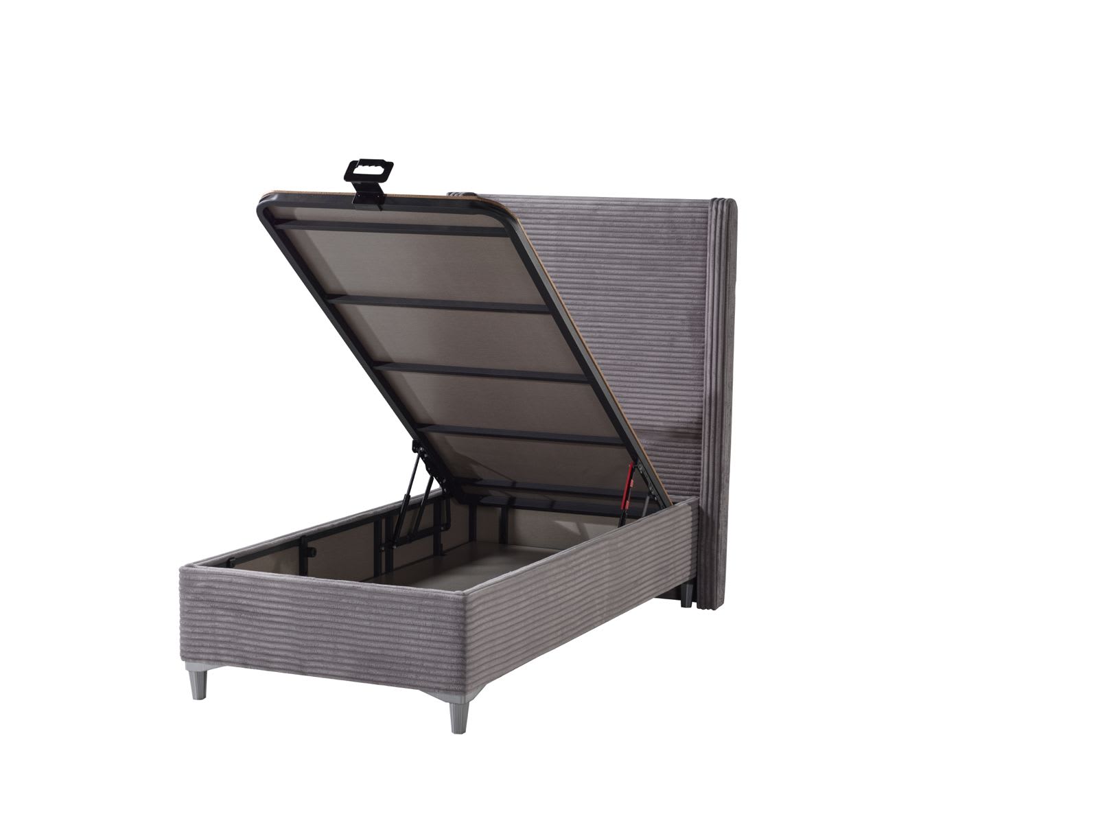 LIT COFFRE VENUS COTELE GRIS 90X190CM