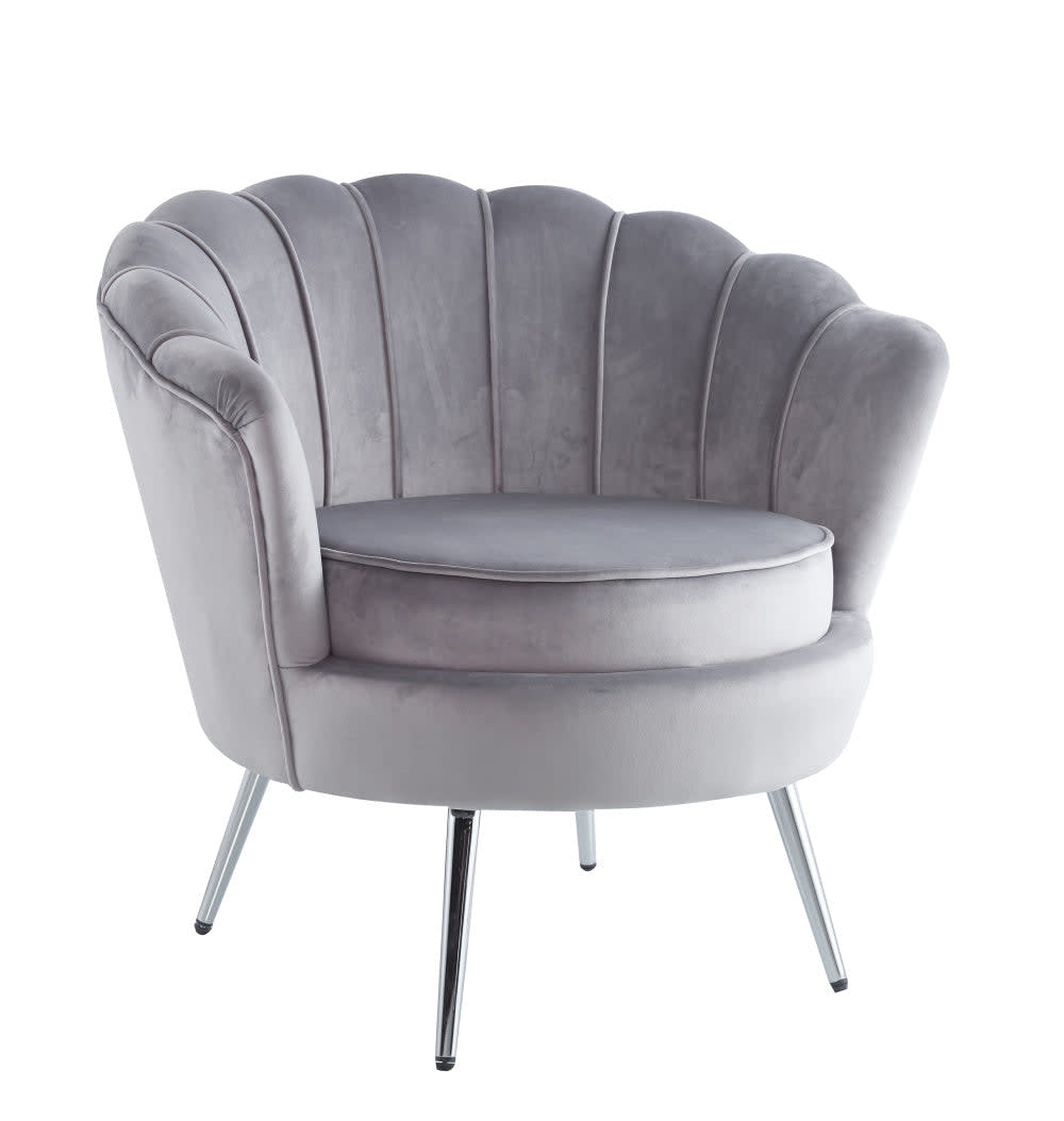 Fauteuil NYMPHEA Chrome en velours