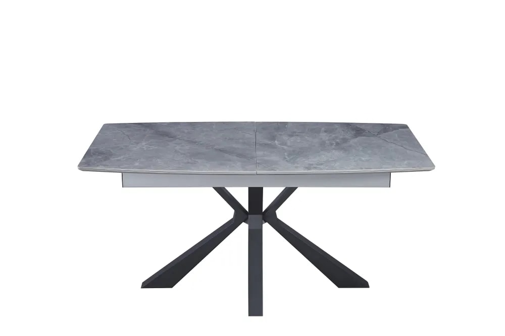 Table extensible BIANCA métal noir plateau Céramique
