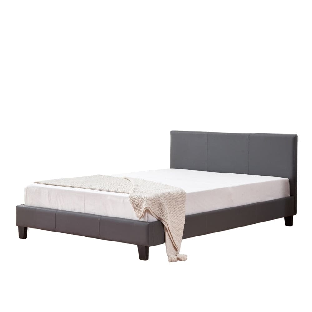 Lit 2 places 160x200 cm MELBOURNE simili cuir avec sommier intégré