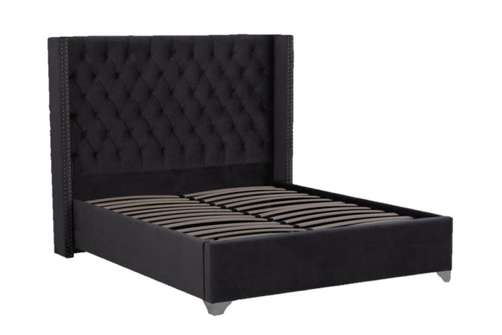 Lit double 180X200 cm PRINCESSE velours sommier inclus