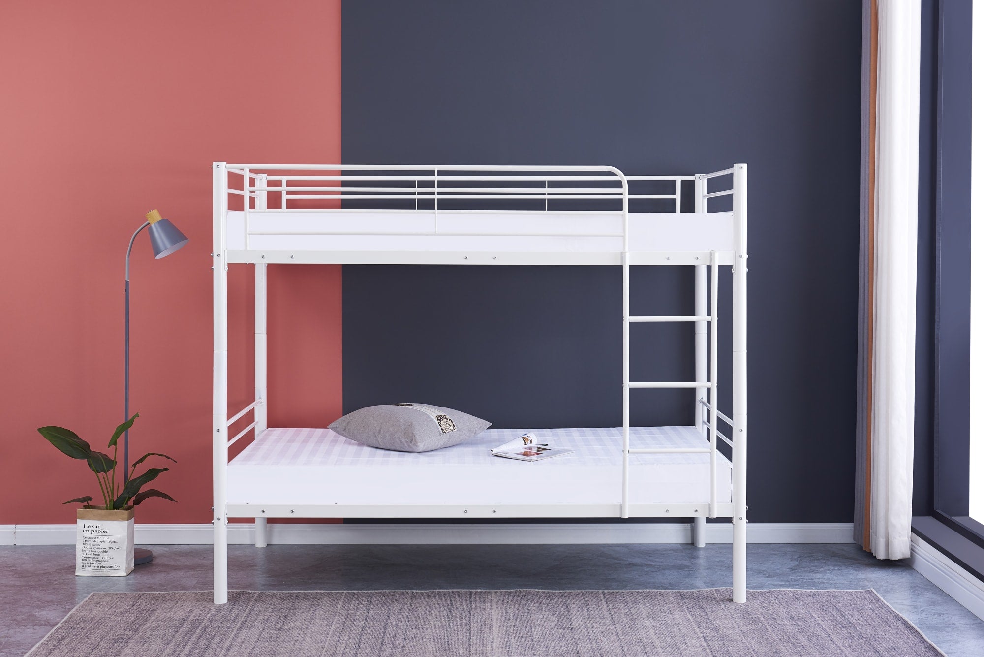 LIT SUPERPOSE SEPARABLE EN METAL LUNA BLANC 90x190 + 90x190cm