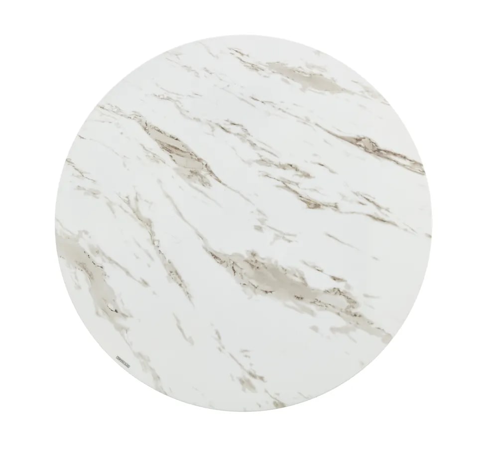 Table basse ronde LORIE Gold plateau en verre D90 cm