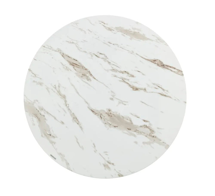 Table basse ronde LORIE Gold plateau en verre D90 cm