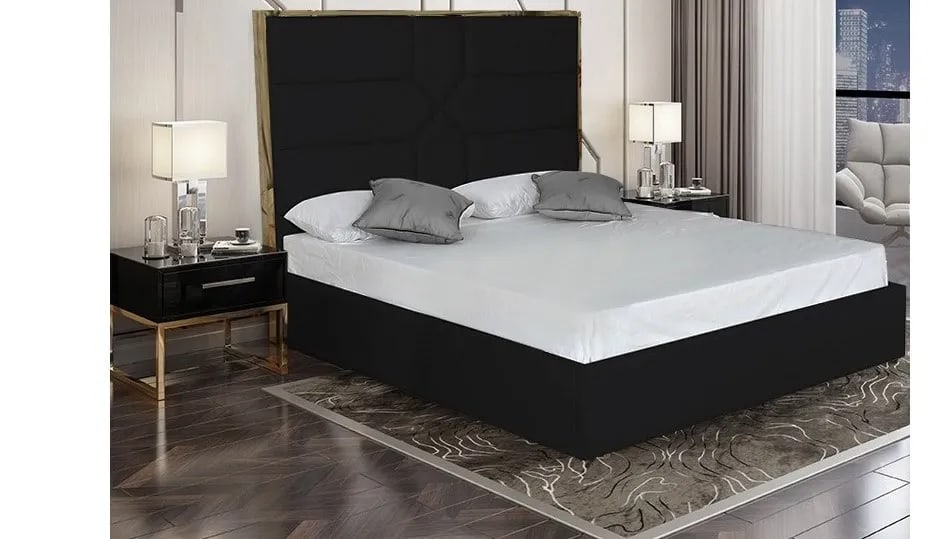 Lit 2 places 140x190 cm GOLD MARK similicuir avec sommier intégré