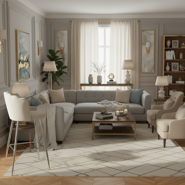 Lot de 2 tabourets de bar NYMPHEA Chrome en velours