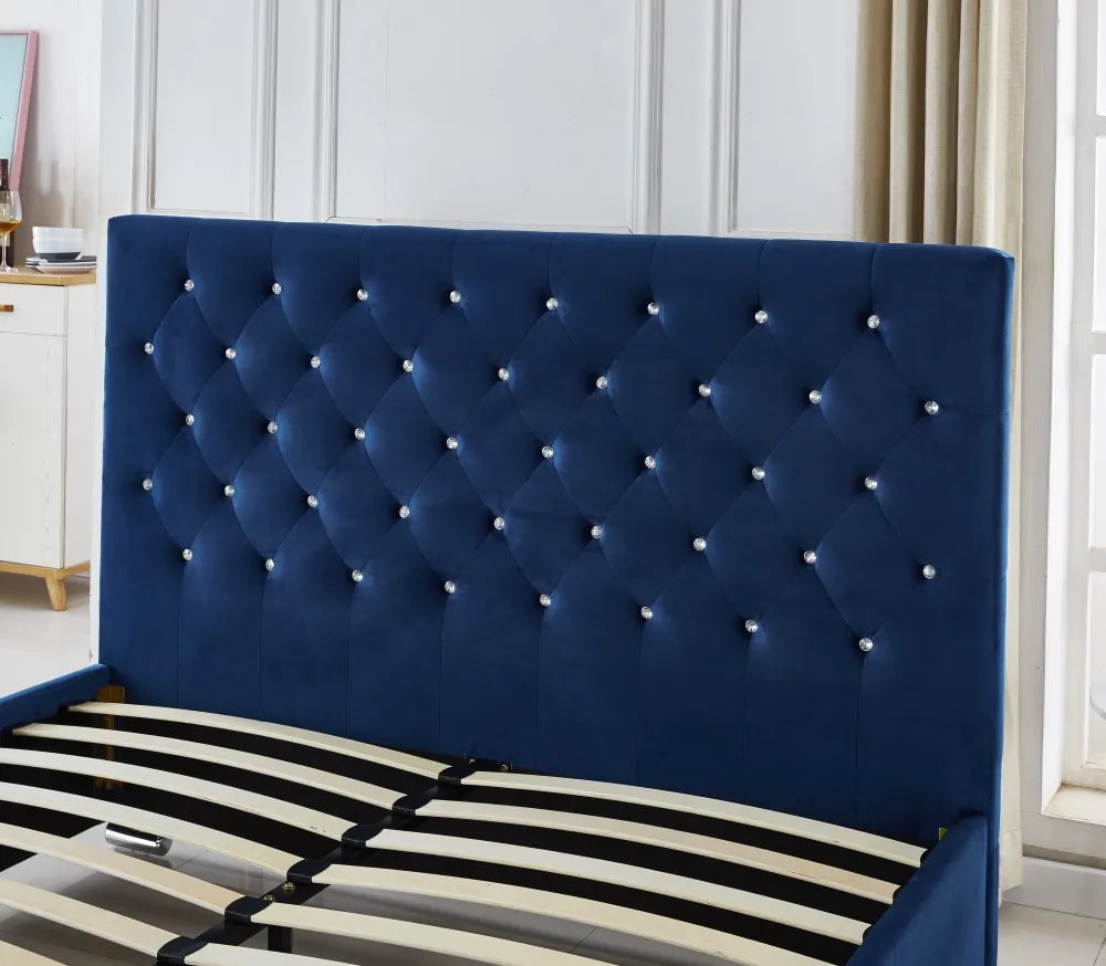 Lit 2 places 140x190 cm PRESTIGE velours  sommier inclus