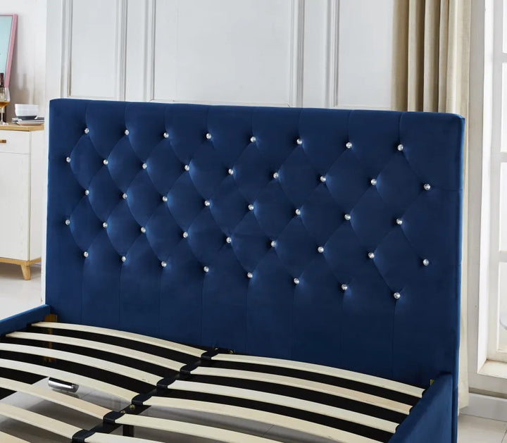 Lit 2 places 140x190 cm PRESTIGE velours  sommier inclus