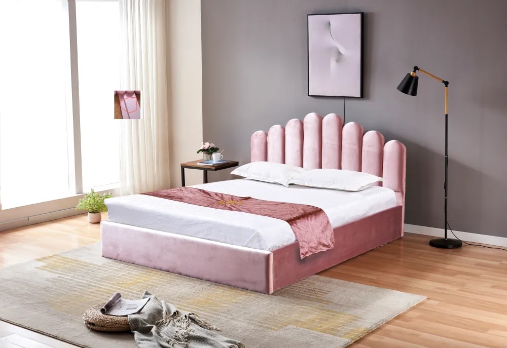 Lit coffre 2 places 160x200 cm DOHA sommier coffre intégré