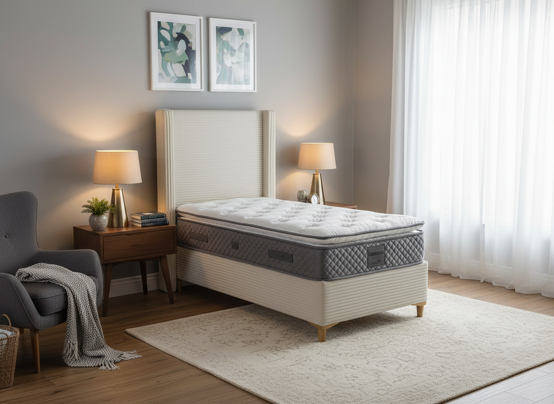 LIT COFFRE VENUS COTELE TAUPE 90X190CM