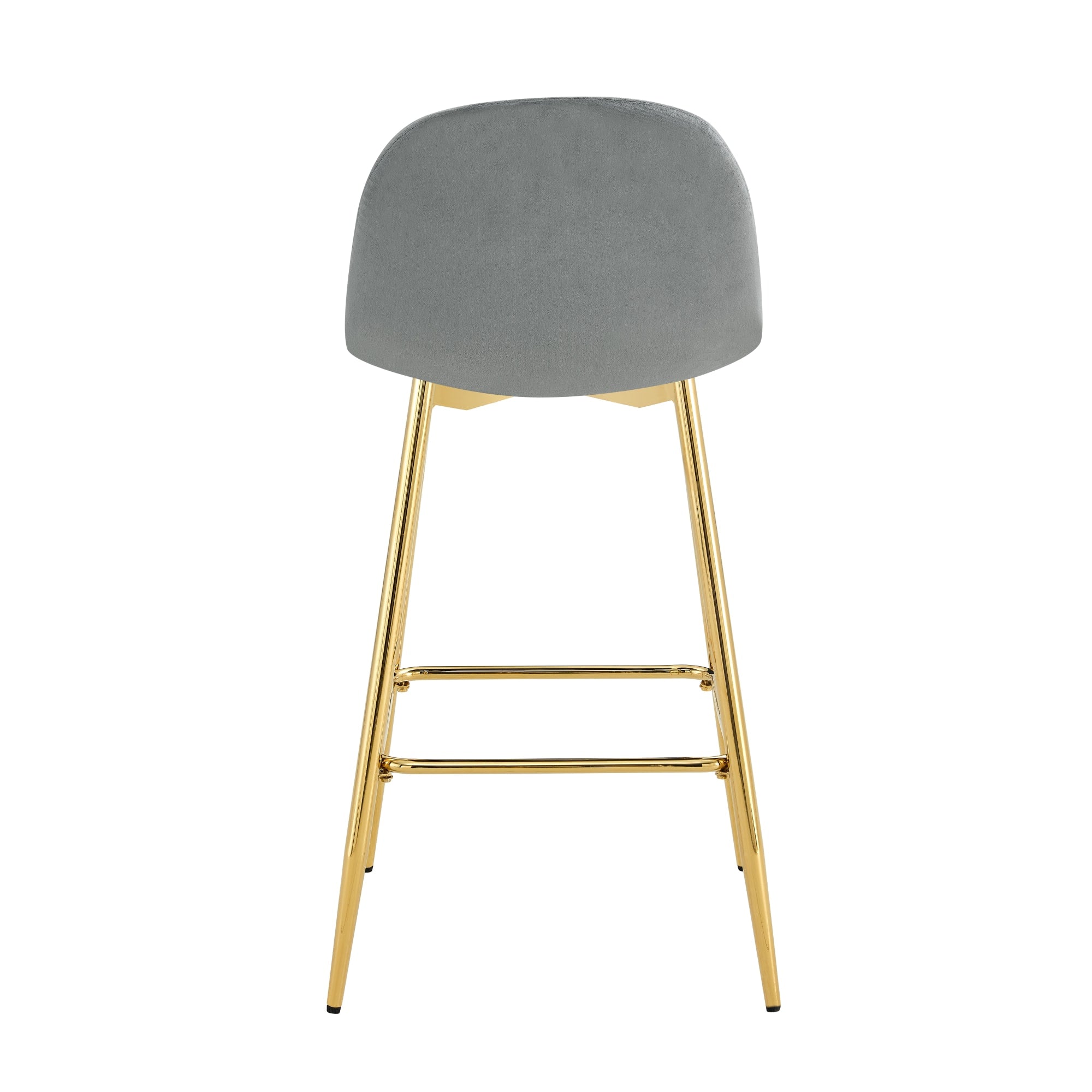 TABOURET DE BAR SCANDINAVE PIED GOLD VELOURS GRIS