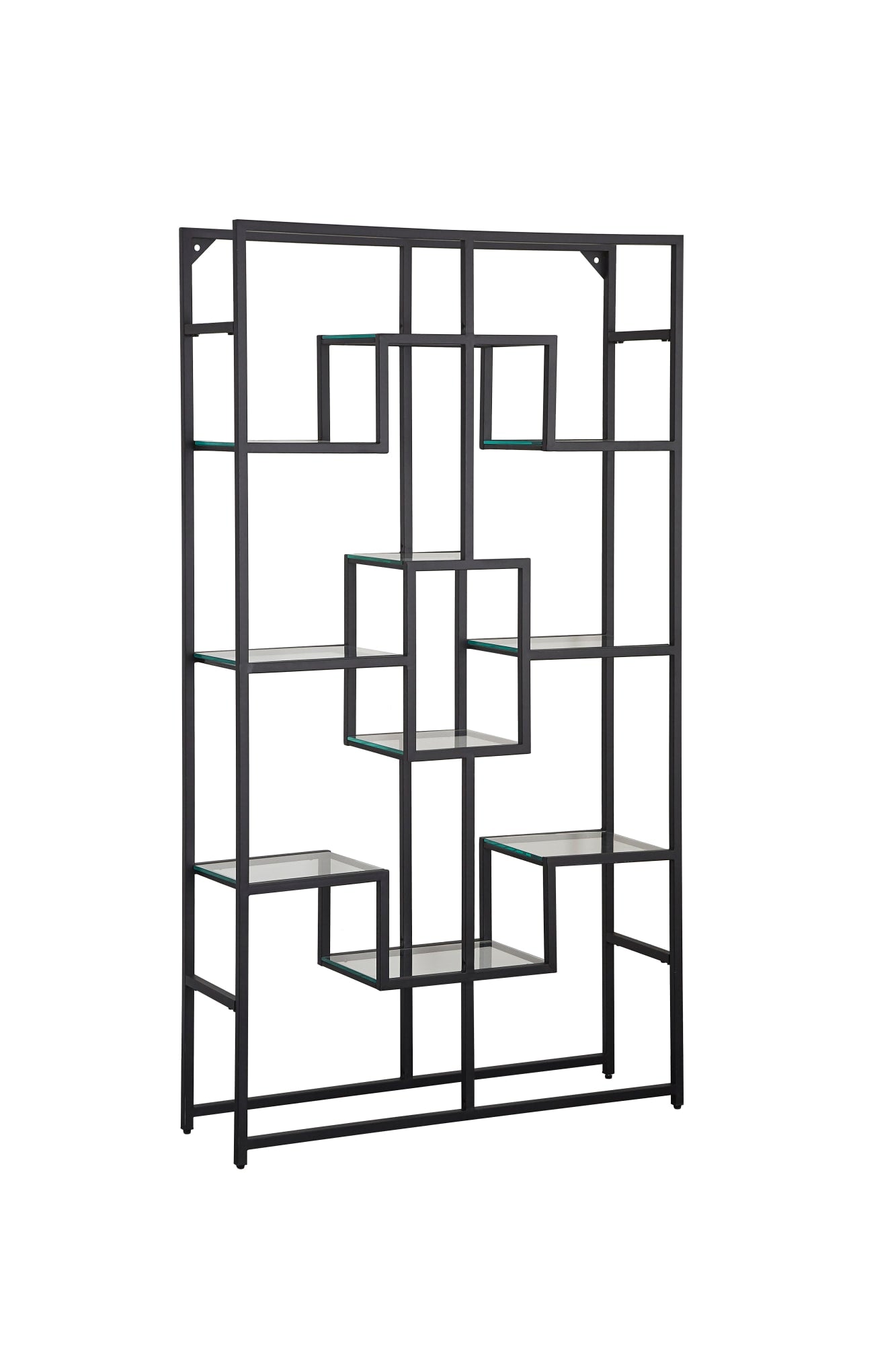 ETAGERE RICHMONT METAL NOIR TRANSPARENT 100x30x180CM