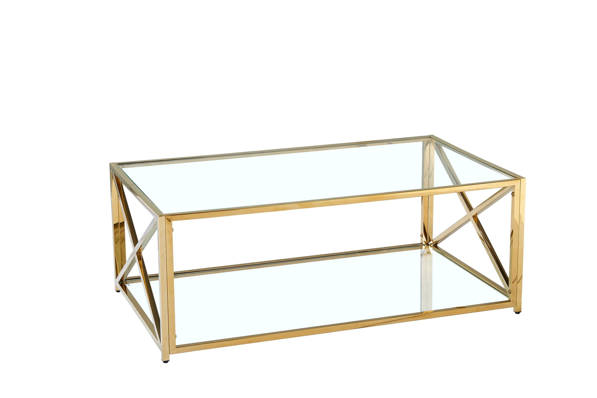 TABLE BASSE KENSY GOLD TRANSPARENT 120x70 cm