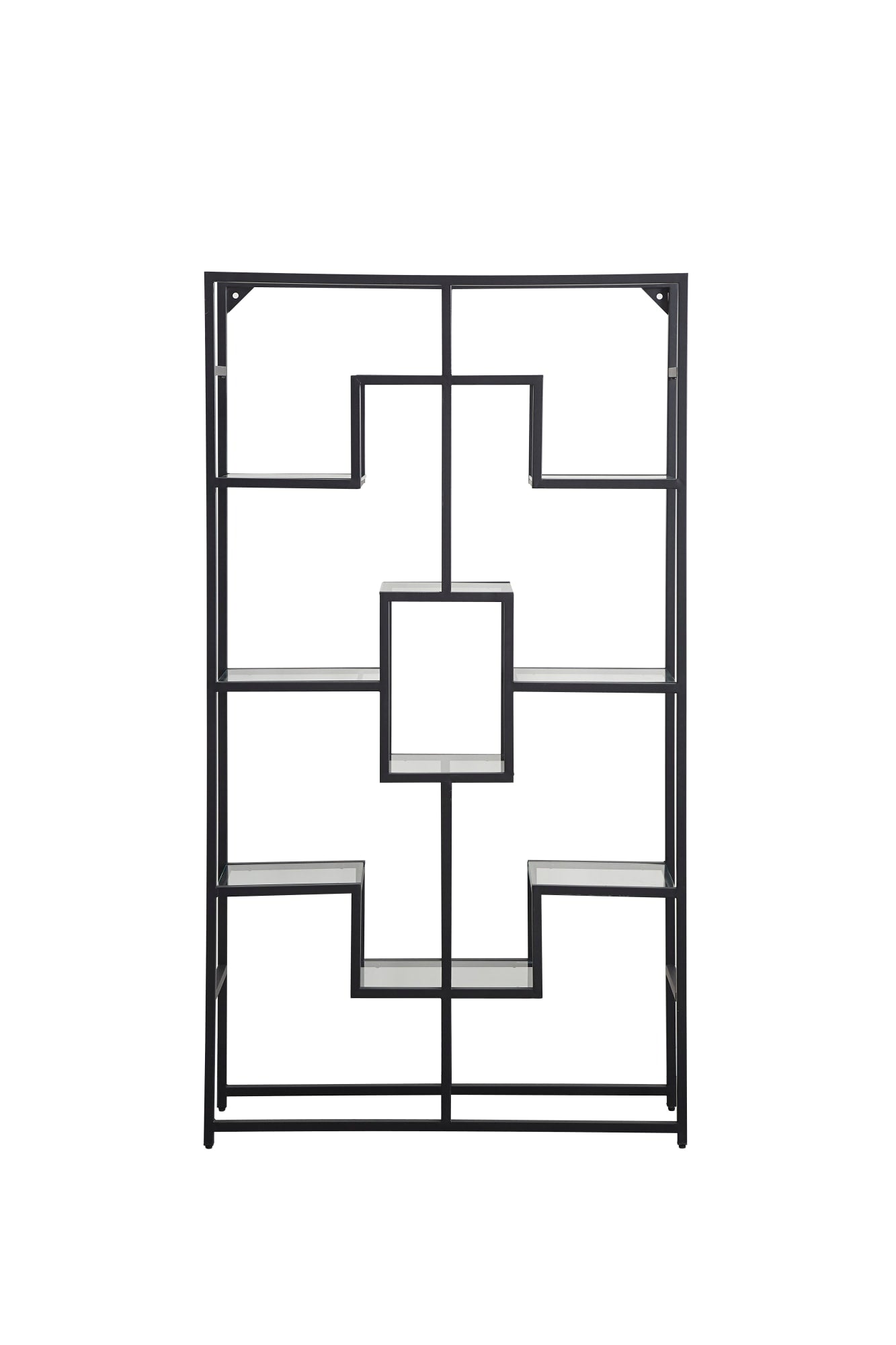 ETAGERE RICHMONT METAL NOIR TRANSPARENT 100x30x180CM