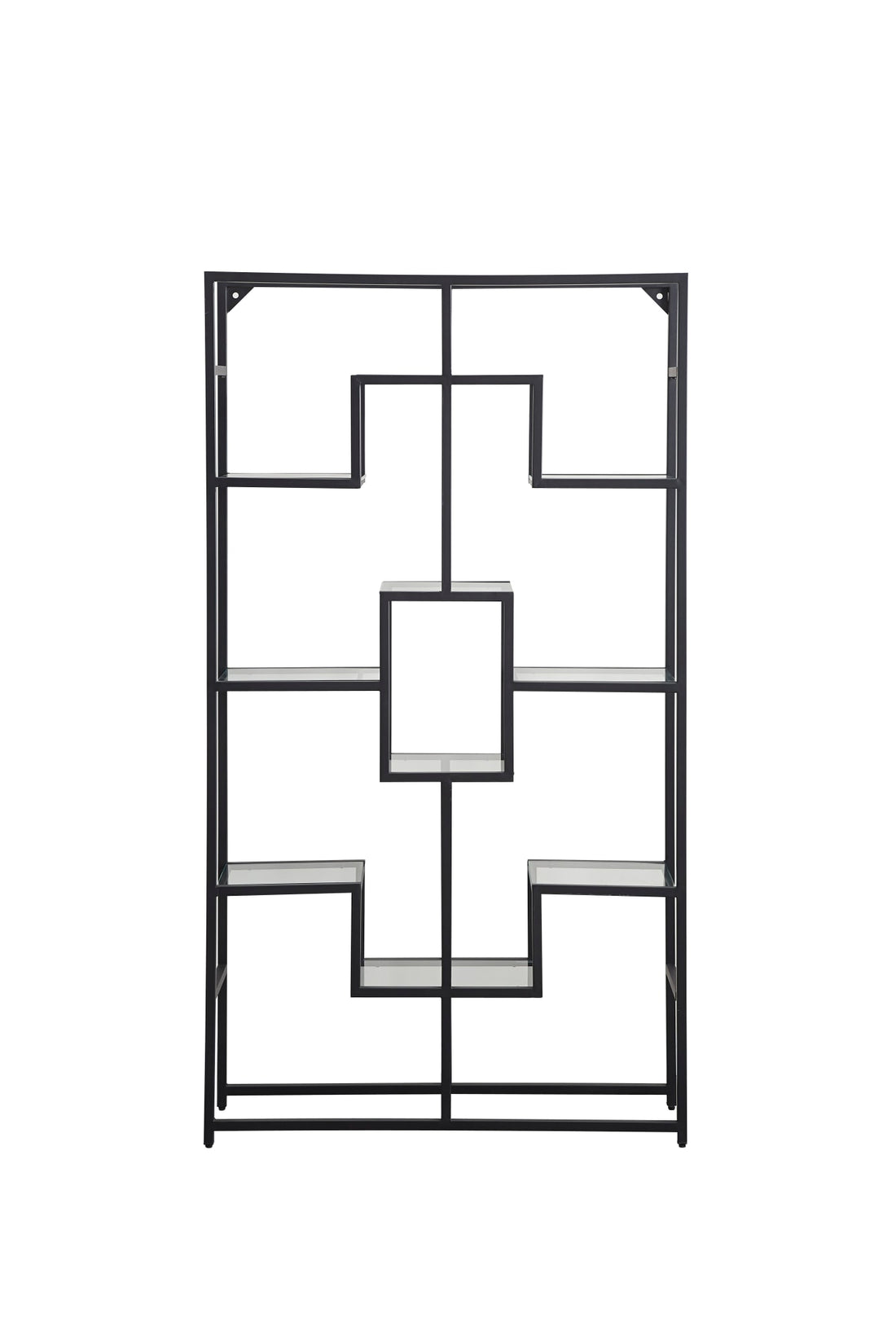 ETAGERE RICHMONT METAL NOIR TRANSPARENT 100x30x180CM