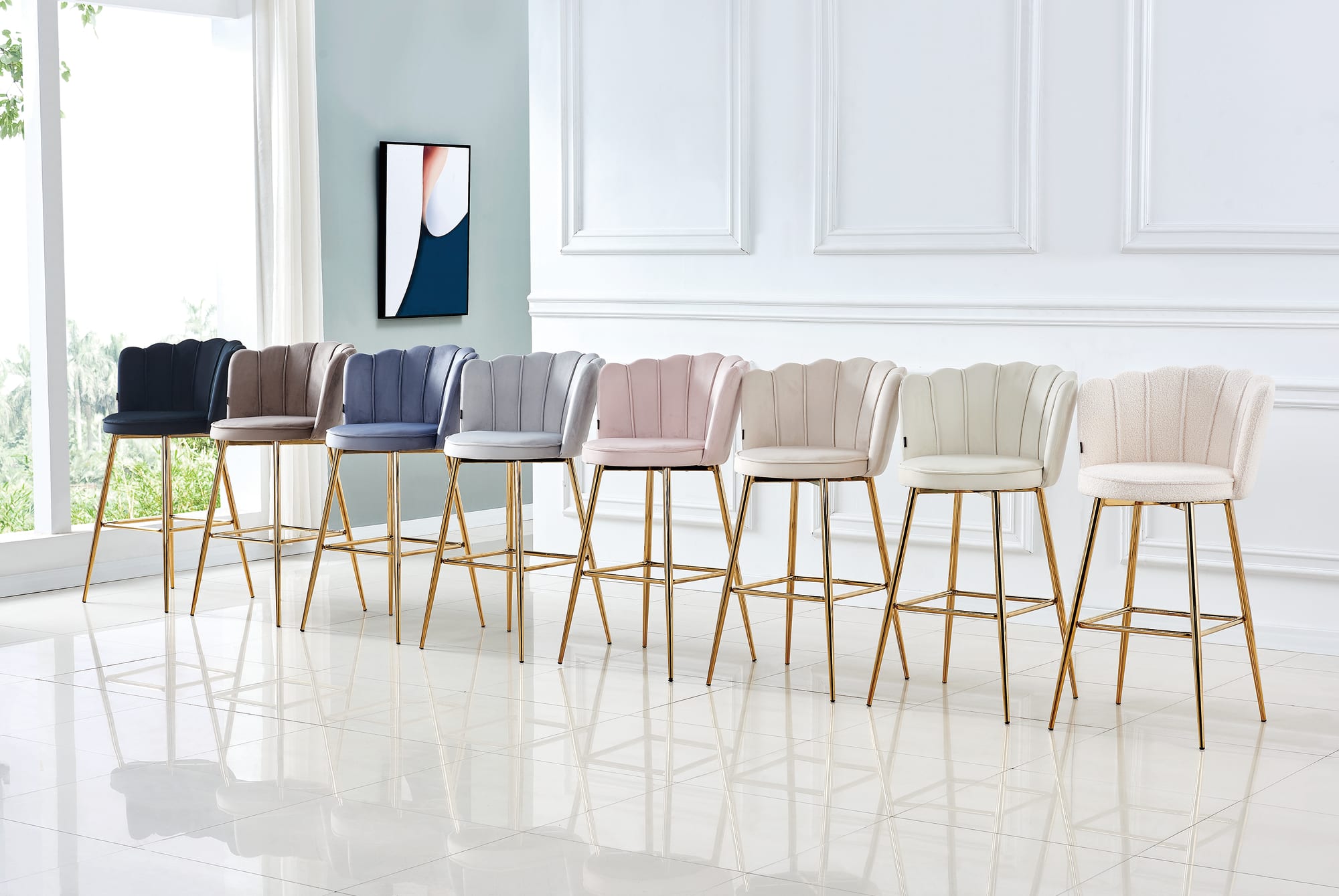 TABOURET DE BAR NYMPHEA GOLD DOUDOU HAUTEUR 65cm