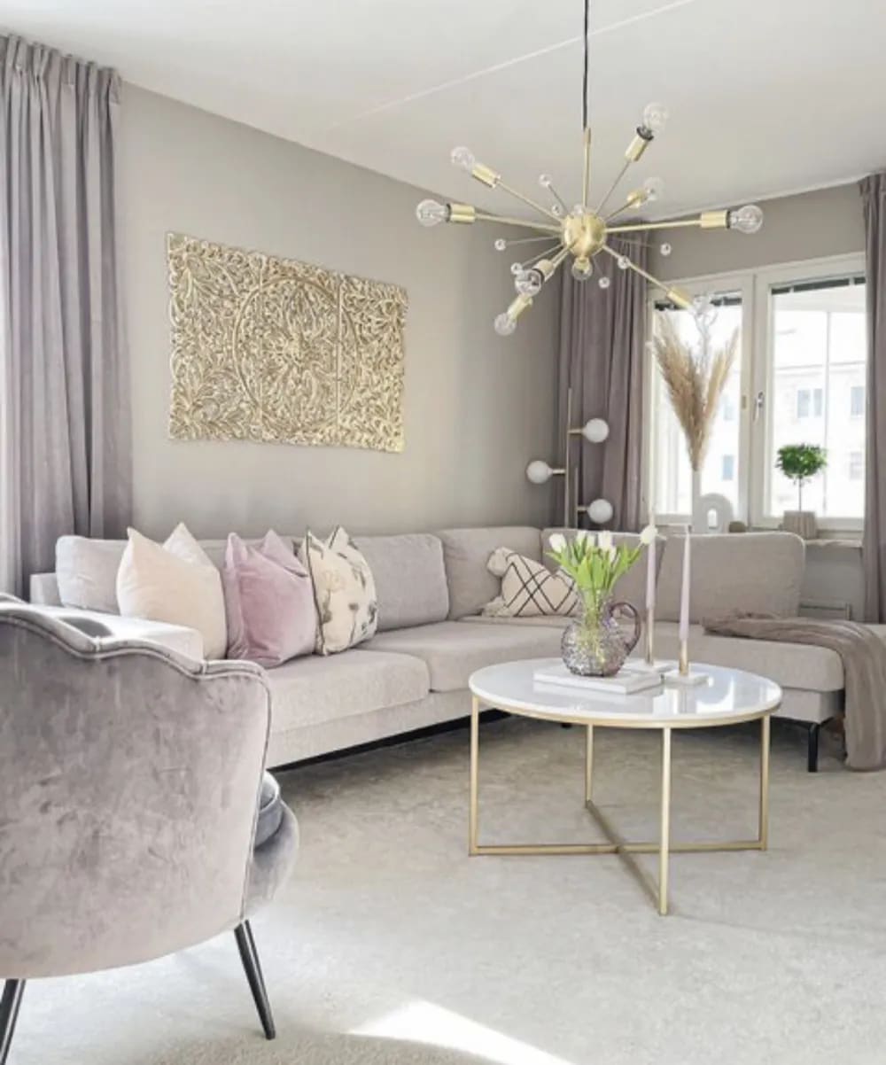 Table basse ronde LORIE Gold plateau en verre D90 cm