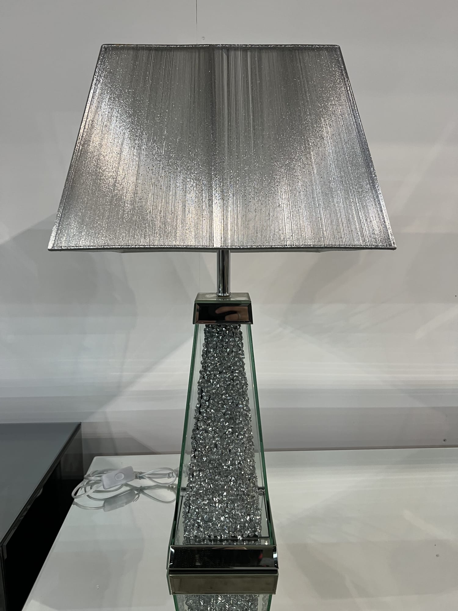 LAMPE STRASS 16X16X52cm